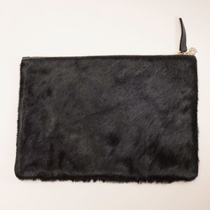 Clare Vivier calf hair foldover clutch